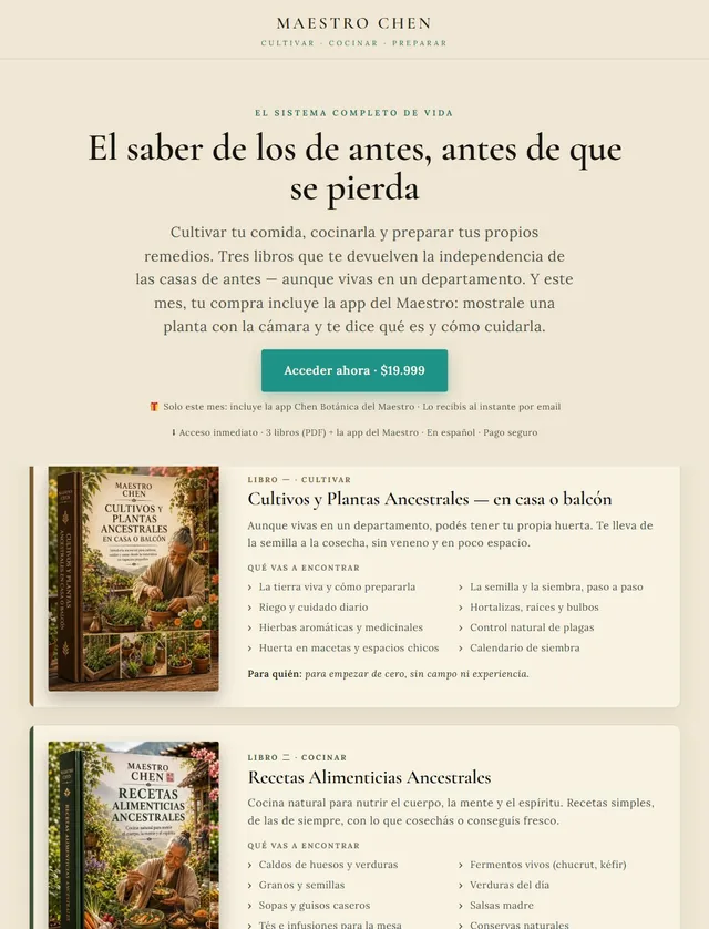 Tienda maestrochen.com: portada con el sistema completo de vida y uno de los libros publicados
